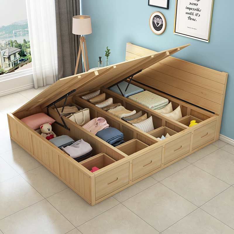 定制实木高箱储物床收纳榻榻米