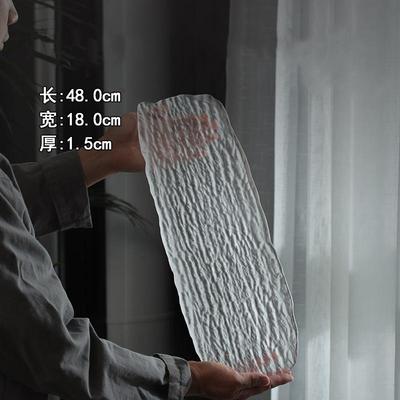 长方形水晶玻璃台日茶盘托盘茶盘