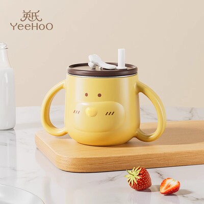 英氏儿童吸管水杯牛奶杯喝米糊杯