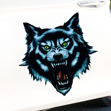 创意狼头车贴遮挡划痕3d立体车身前保险杠大面积防水防晒不伤车漆