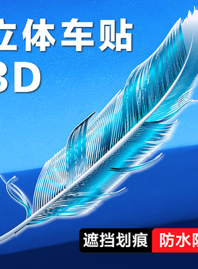 汽车贴纸个性羽毛车贴长条划痕遮挡创意遮盖拉花刮痕车身鸡毛贴画