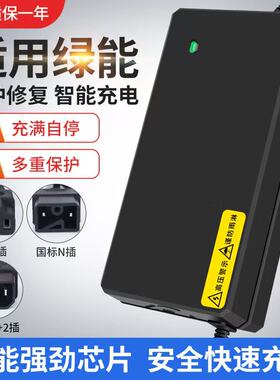 适用绿能电动车专用充电器48V60V72V新国标智能脉冲充电器