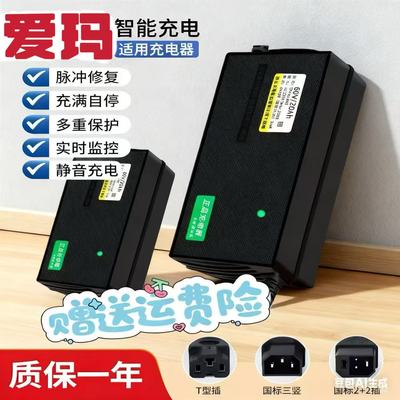 适用爱玛原装电动车充电器