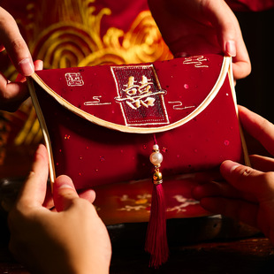 结婚专用布艺红包利是封2026新款父母改口费敬茶婚礼万元大号喜包
