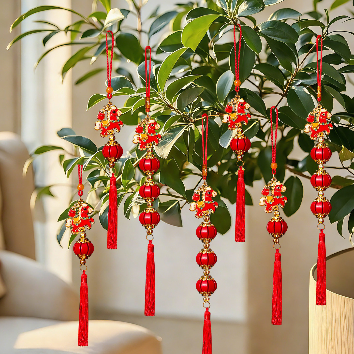 2026马年灯笼挂件春节过年家用客厅发财树挂饰新年装饰氛围感布置