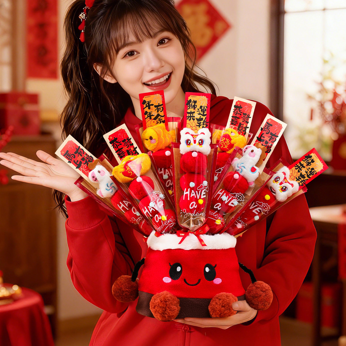 新年装饰品2026马年毛绒糖葫芦摆件春节过年场景气氛布置拍照道具,节庆用品/礼品,节日装扮用品,淘宝优惠券,粉丝福利购,淘宝优惠卷