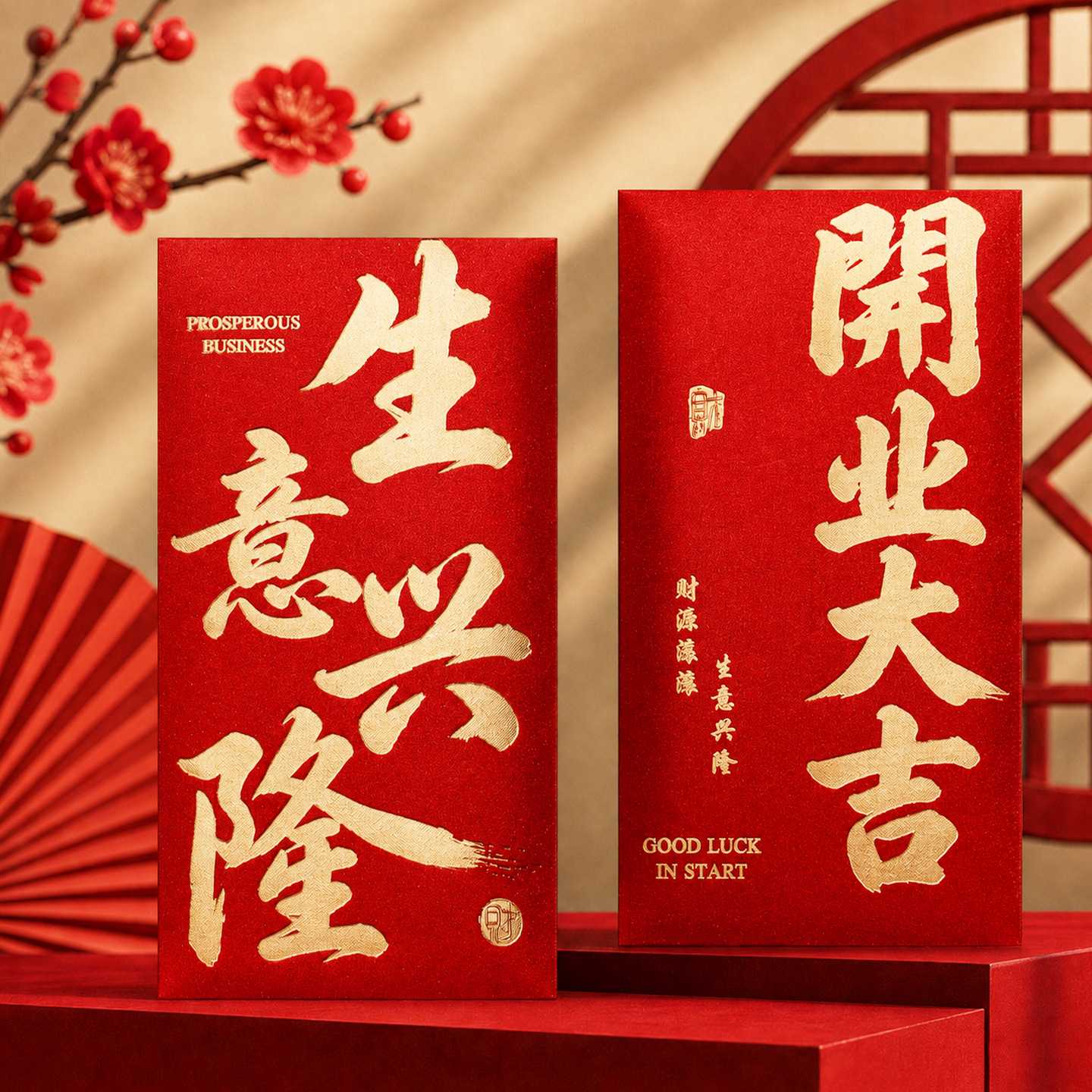 生意兴隆红包袋 金葱烫金千元利是封 店铺开业复工加厚红包图片