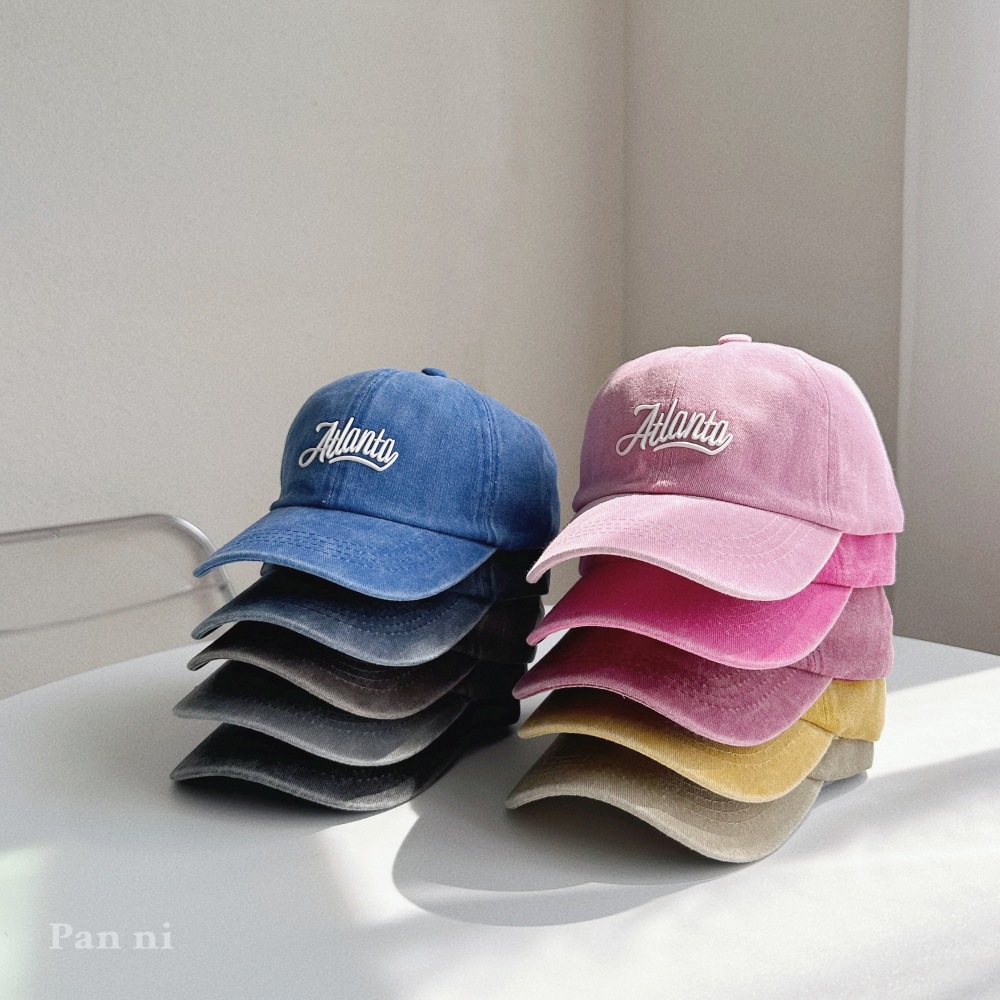 ins儿童棒球帽洋气宝宝字母水洗做旧鸭舌帽子秋冬亲子复古遮阳帽