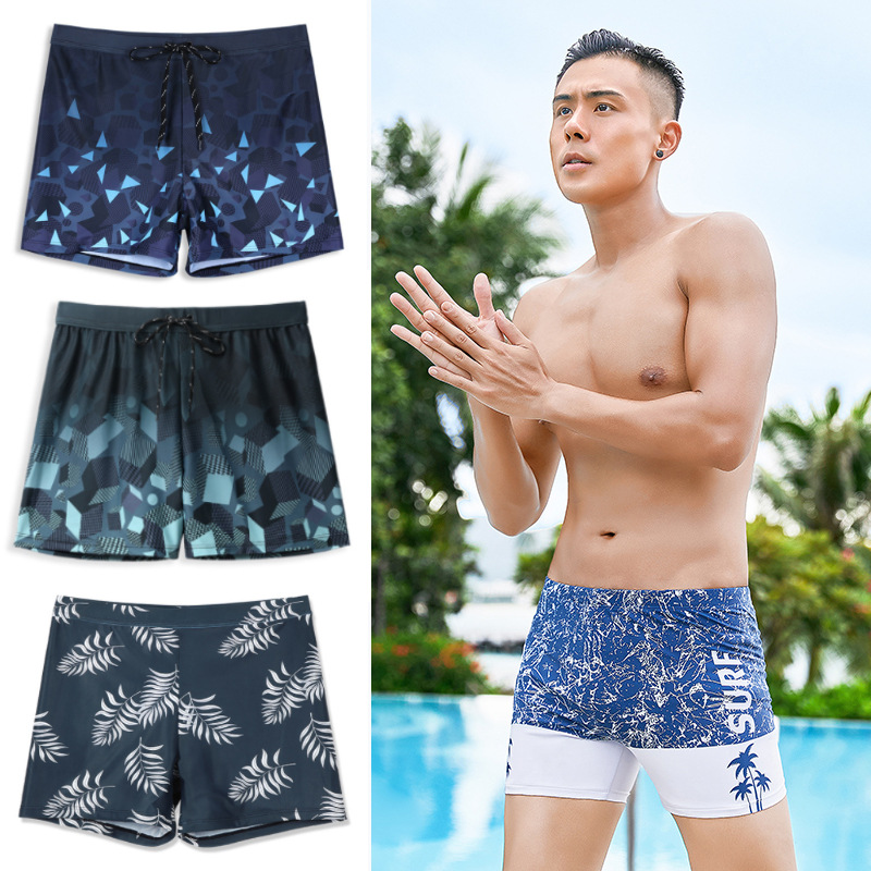 泳裤男防尴尬新款宽松版男士泳衣平角游泳裤短裤泳装温泉游泳装备