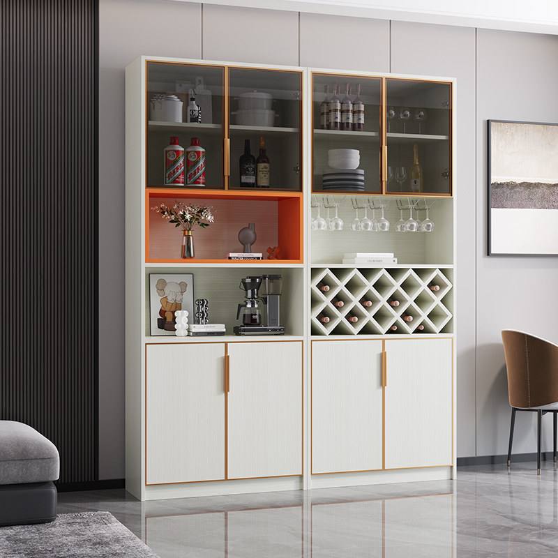 全铝家具定制全整板酒柜现代简约酒柜客厅靠墙展示柜一体轻奢酒柜