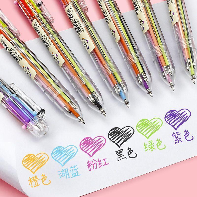 多色圆珠笔网红ins高颜值学生按动彩色笔韩版可爱十色手账笔