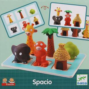 【栗栗巫】Djeco丛林小动物排排队躲猫猫桌游空间方位儿童益智