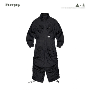 男女 裤 FCRCPOP山系机能户外多口袋露营连体服男 日系复古机车工装