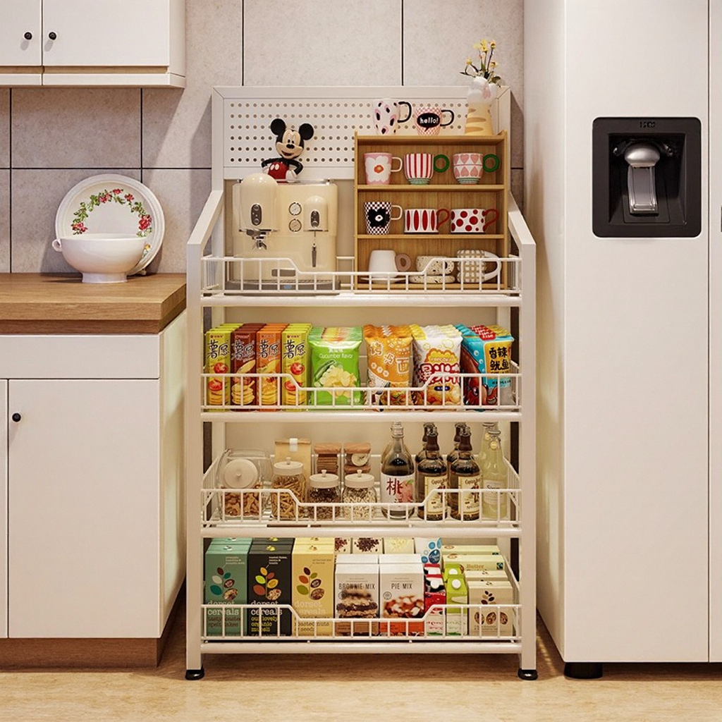 收纳架客厅落地式多层零食置物架