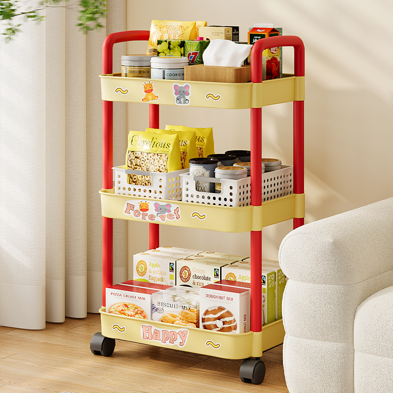 收纳筐客厅小推车卧室可移动书架