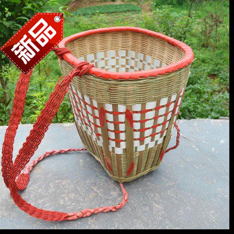 米未包邮 舞蹈背篓塑料花色竹编竹篾背篼背筐 t采摘筐买菜大人i.