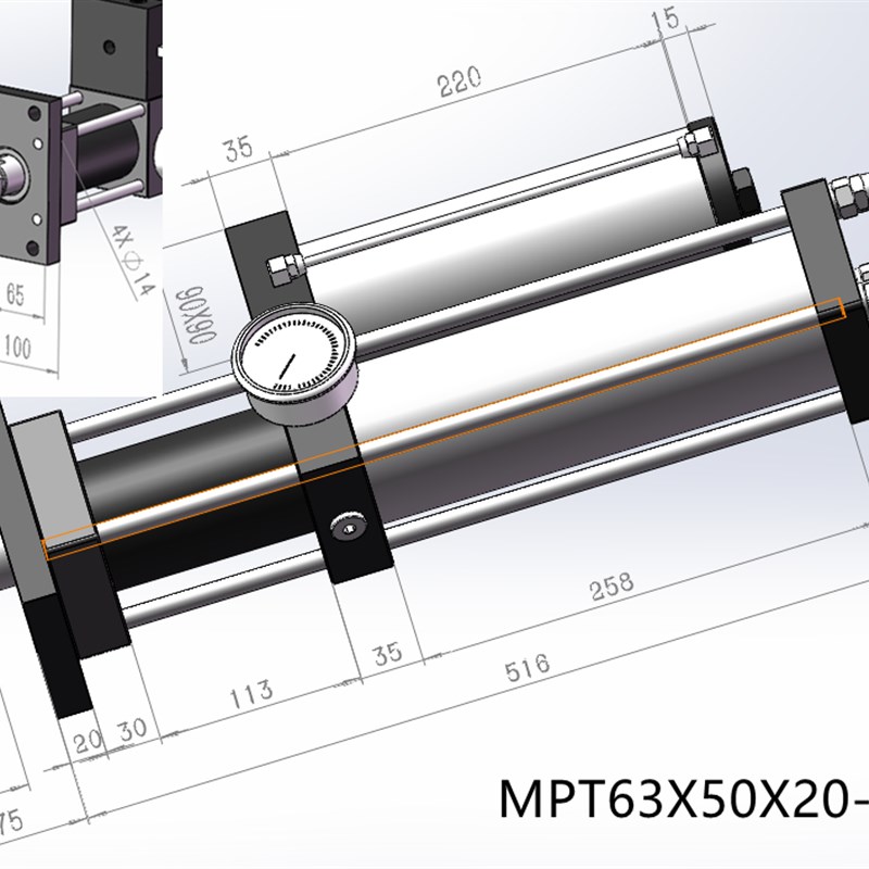 气液增压缸APT/CPT/MPT63X50X10-3T-5T-8T-20吨气动增力气缸