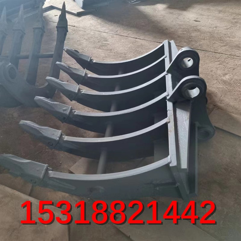 徐工75挖土机翻地松土耙子搂石头耙斗 三一60挖土机扒垃圾开荒耙