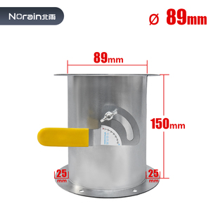 镀锌切割手柄双法兰手动风阀 圆形硅胶密闭阀 通风管道阀门 蝶阀