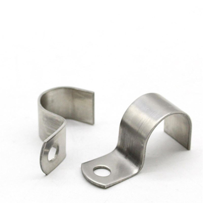 304不锈钢单边加厚管卡水管夹单孔骑马卡固定卡P型喉箍卡扣卡式