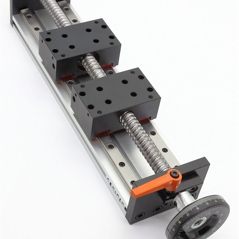 双滑轨线轨正反牙滚珠丝杠双向双滑块手动直线滑台步进伺服电机