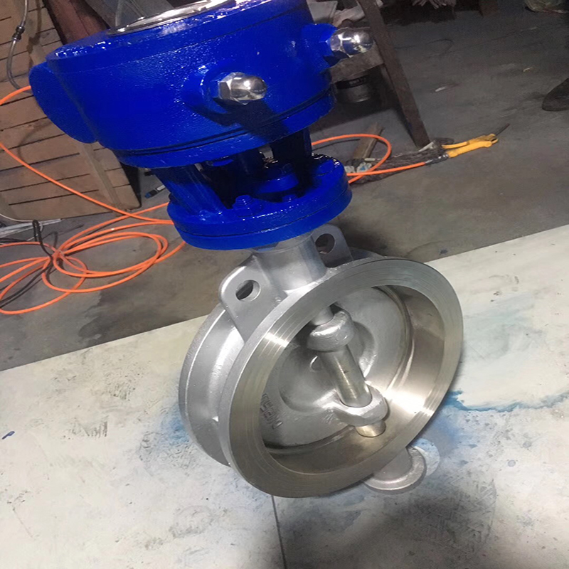 不锈钢涡轮对夹蝶阀硬密封对夹式蝶阀D373W-16P/C 铸钢硬密封阀门