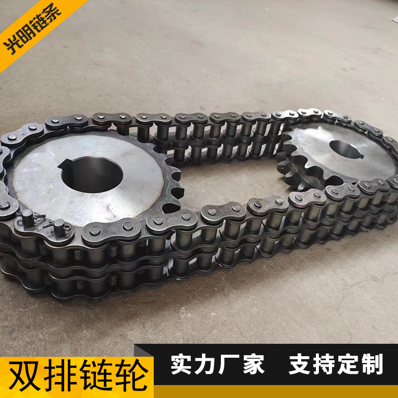 碳钢双排链轮链条非标定做08B10A12A16A20A24A工业机械传动齿轮