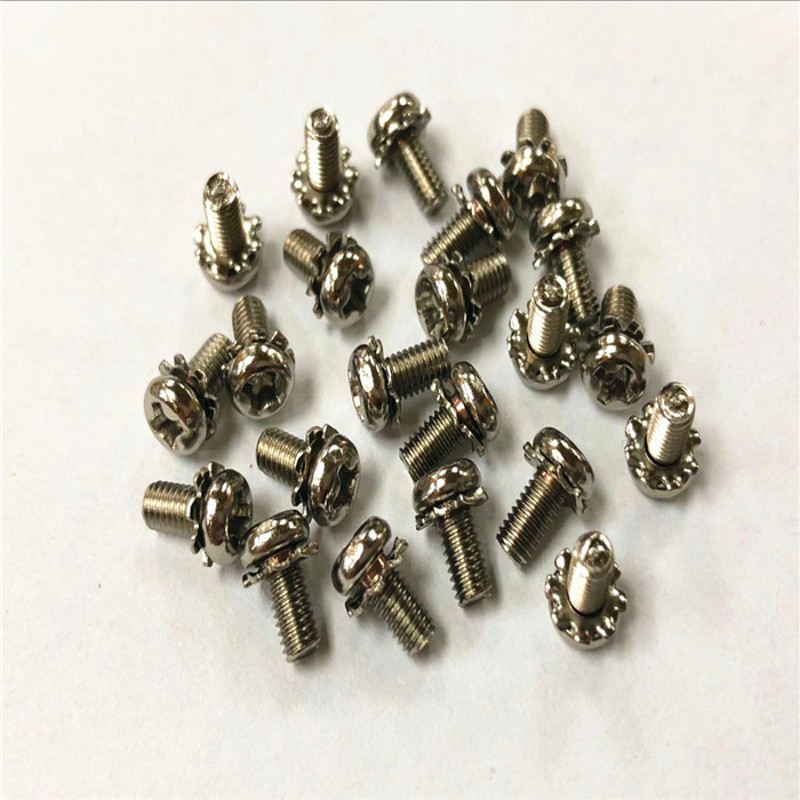 M3 M4圆头十字二组合机牙带外锯齿垫片防滑螺丝钉带齿垫带垫螺丝