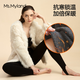 加绒加厚保暧打底裤 Ms.Myland300g花火储能蒸煮小黑裤 米兰妮冬季