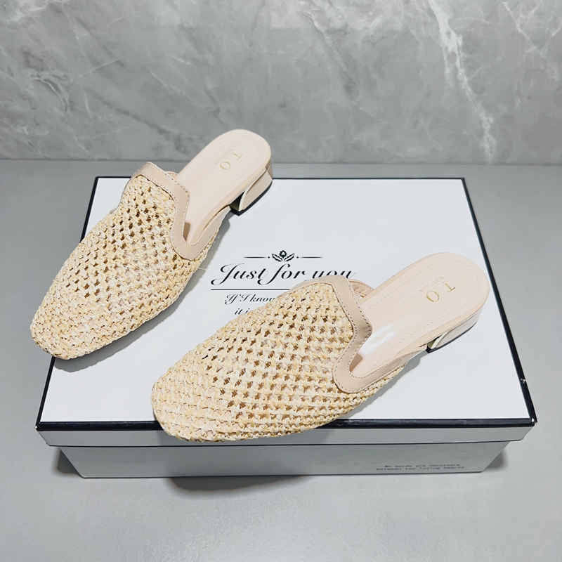 2025春夏季新款法式镂空女包头鞋