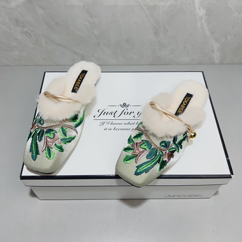 国风新中式包头拖鞋女