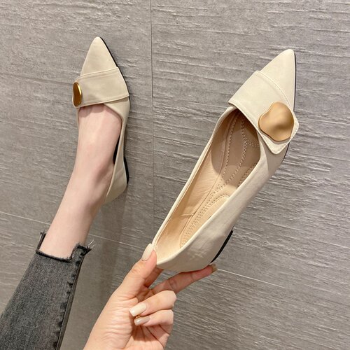 晚风单鞋女金属扣瓢鞋