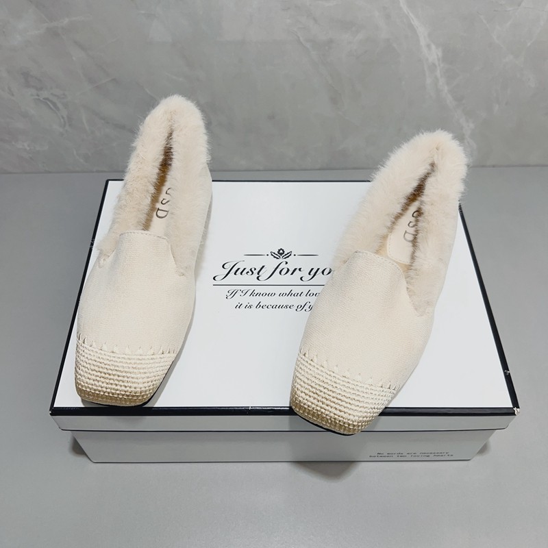 毛毛鞋女冬外穿法式方头乐福鞋百搭一脚蹬保暖大码豆豆单鞋懒人鞋,女鞋,乐福鞋（豆豆鞋）,淘宝优惠券,粉丝福利购,淘宝优惠卷