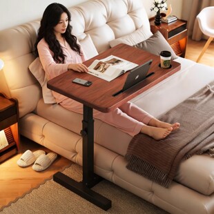 床边桌可移动升降电脑桌居家办公书桌卧室家用学生学习桌写字桌折叠桌懒人桌子沙发边几女生小户型床头小桌板
