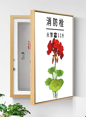 框挂画北欧柜消防盖消火栓消防栓装饰遮挡箱遮门小清新壁画定制全