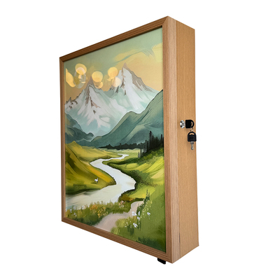 可定制加厚实木款电表箱装饰画