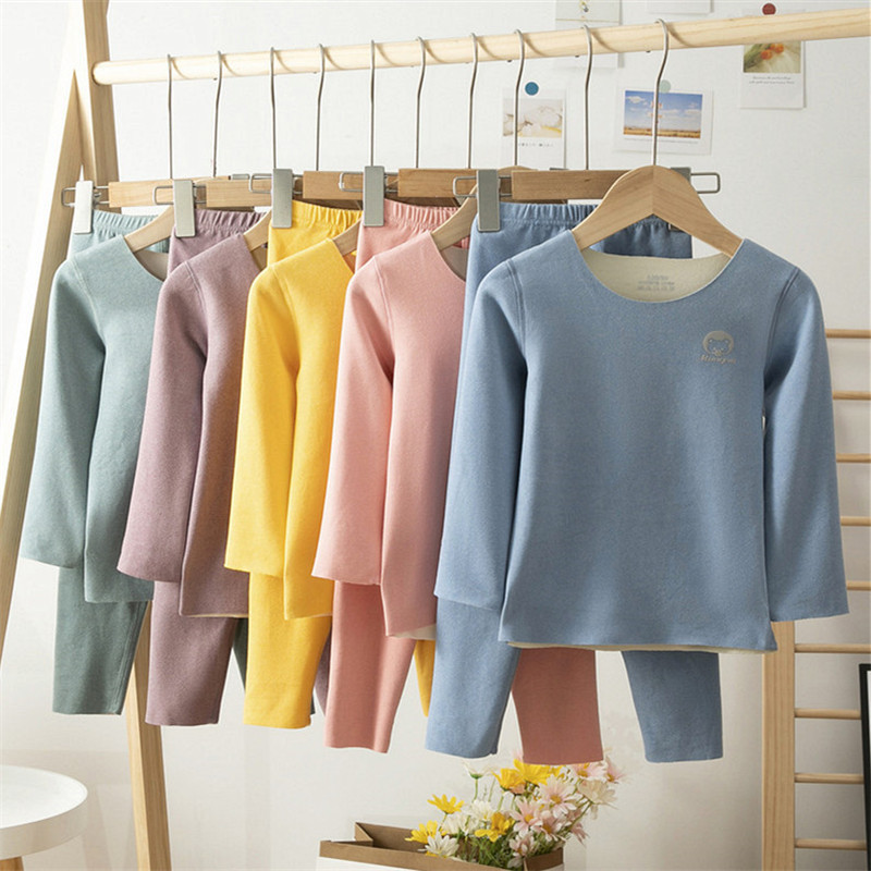 儿童德绒自发热保暖内衣套装