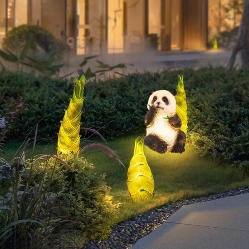 蒸客户外太阳能草坪灯庭院景观灯仿真熊猫灯公园防水草地灯装饰灯