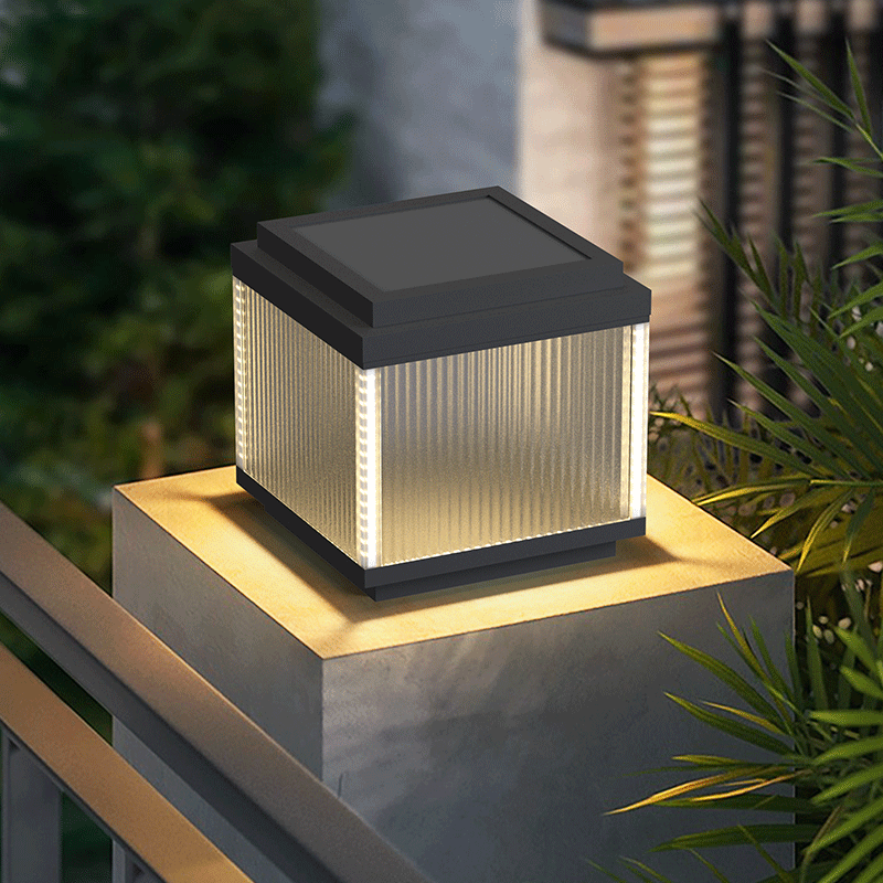 户外防水太阳能柱头灯极简柱灯