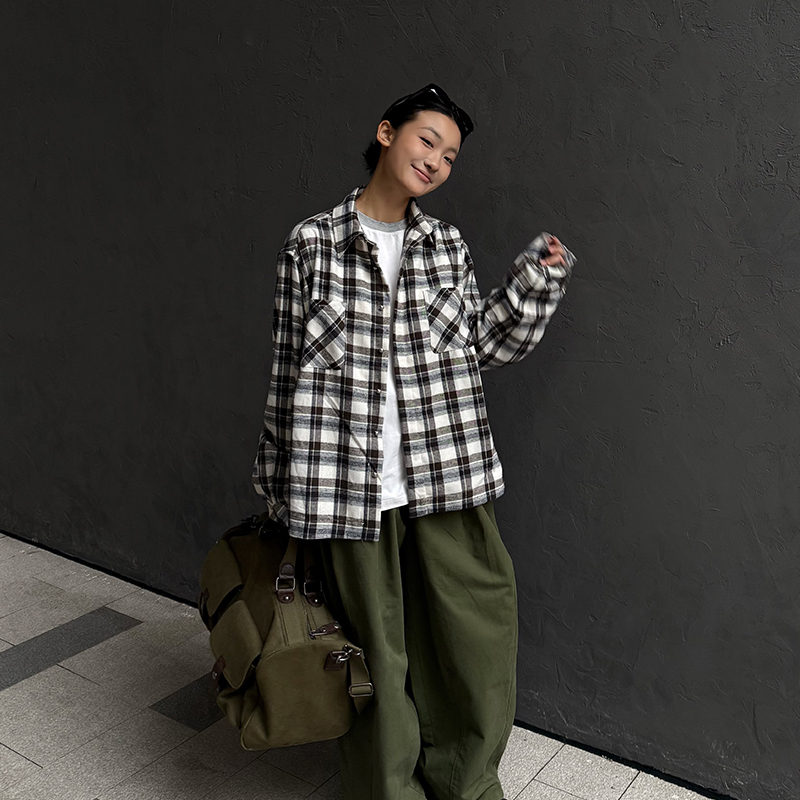 PCLA复古哑光银质感前襟衬衫