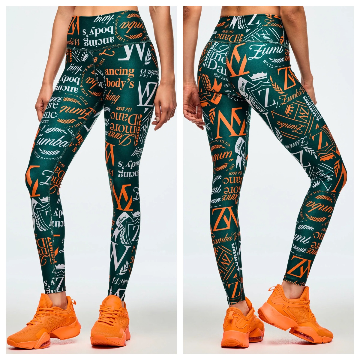 ZW尊舞系列现货新款健身服瑜伽紧身裤紧身弹力长裤印花紧身裤 665