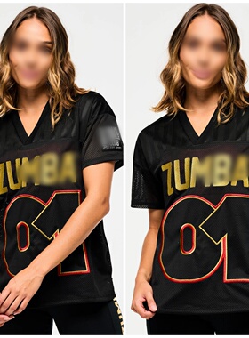 ZW尊舞蹈健身服运动舞蹈短袖休闲服上衣长款宽松网布刺绣短袖 902