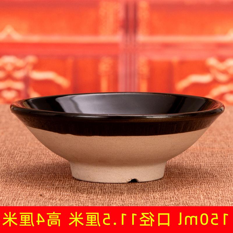 古代喝酒的碗水浒黑色仿古陶瓷碗创意古风摔酒碗老式家用土碗