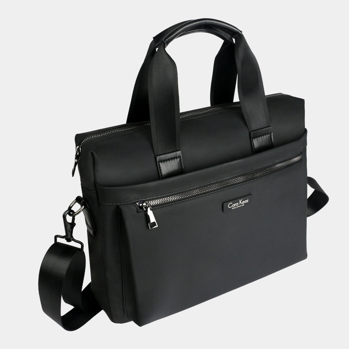 金亿利商务风男士手提包黑色大容量公文包斜挎牛津布文件包ck300