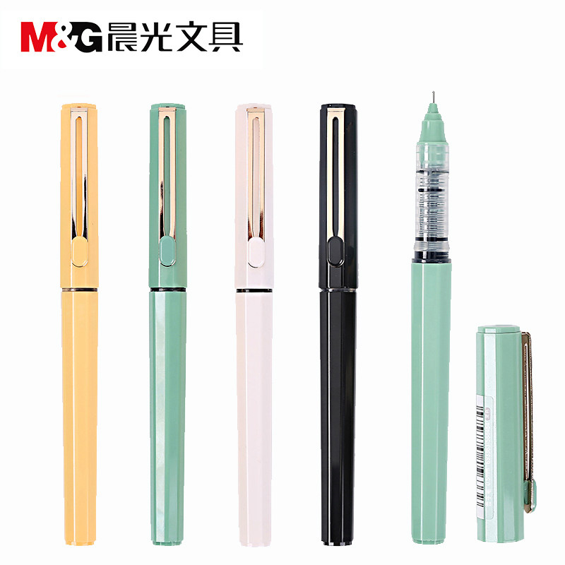 MG晨光初色系列直液式中性笔黑色大容量全针管0.5mm水笔签字笔学生用小清新B1801,文具电教/文化用品/商务用品,中性笔,淘宝优惠券,粉丝福利购,淘宝优惠卷