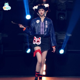 关晓彤同款宝青坊主cos服烟斗假发动漫青蛇劫起小青儿童女cosplay