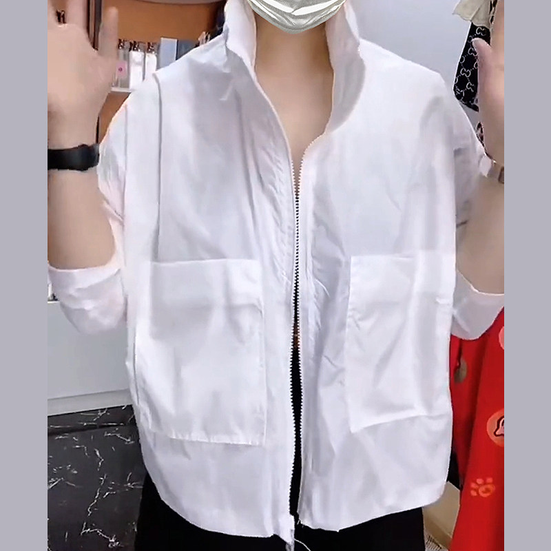 韩版爆款防晒衣大口袋短外套