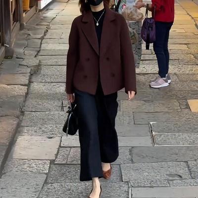 短款毛呢外套女英伦风休闲风衣