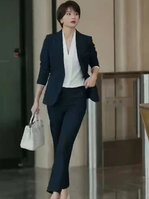 2022春秋新款黑色高级感西装女