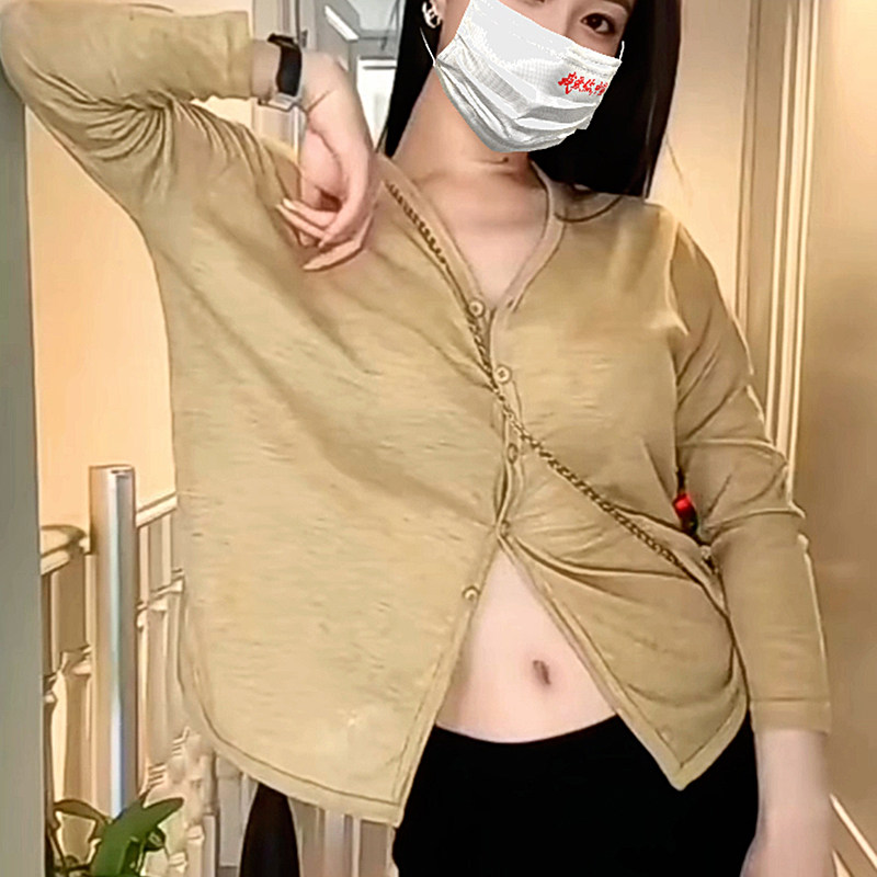 纯色薄款针织开衫女夏防晒
